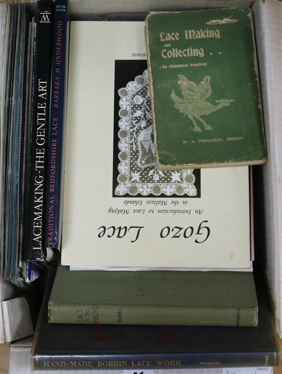 A collection of lace making books